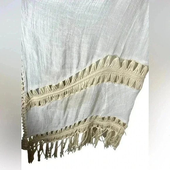 Dreamer Cream boho Swim Cover Duster Sz Large Tie Front - Picture 9 of 11